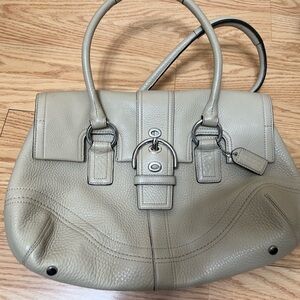 Authentic Coach cream leather bag